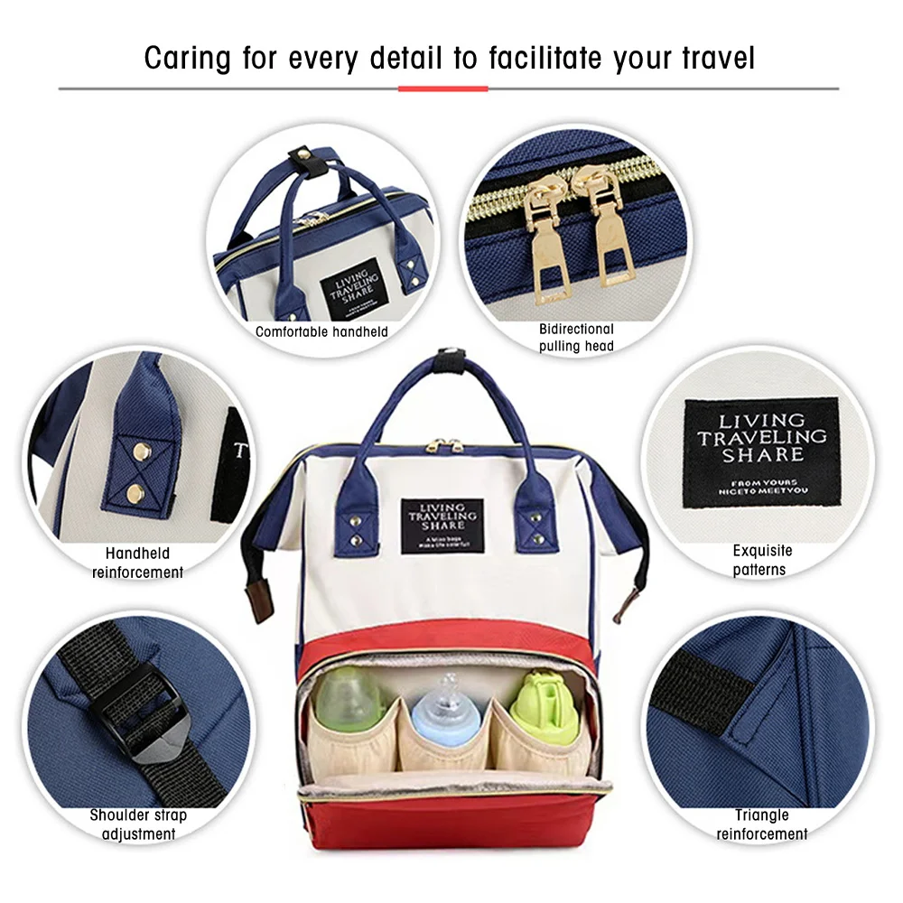 تخصيص اسم الأم على ظهره أكياس حفاظات عالية الجودة حقيبة سفر الرضع التمريض الحليب زجاجة المنظم تخزين الظهر