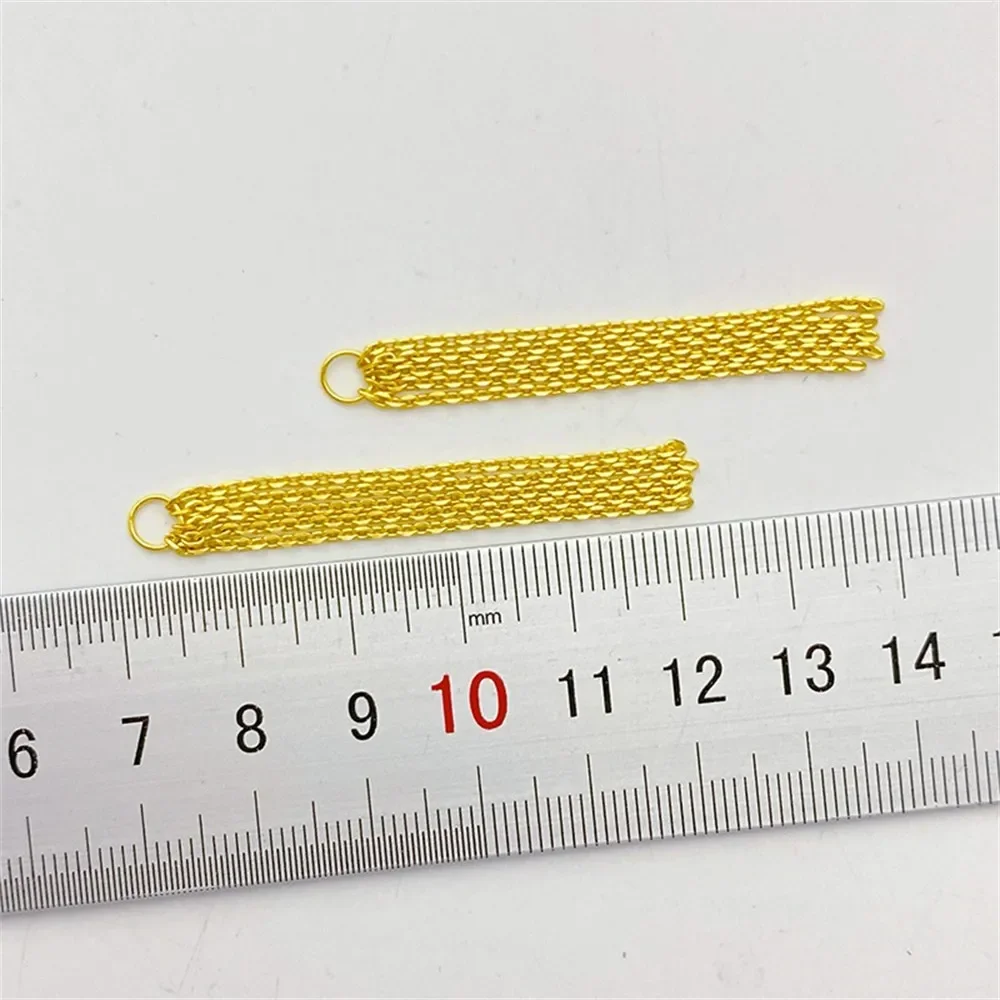 

18K Gold Color-preserving O-chain Fringed Pendant Earrings Pendant Handmade DIY Ear Hook Earclip Jewelry Material Accessories