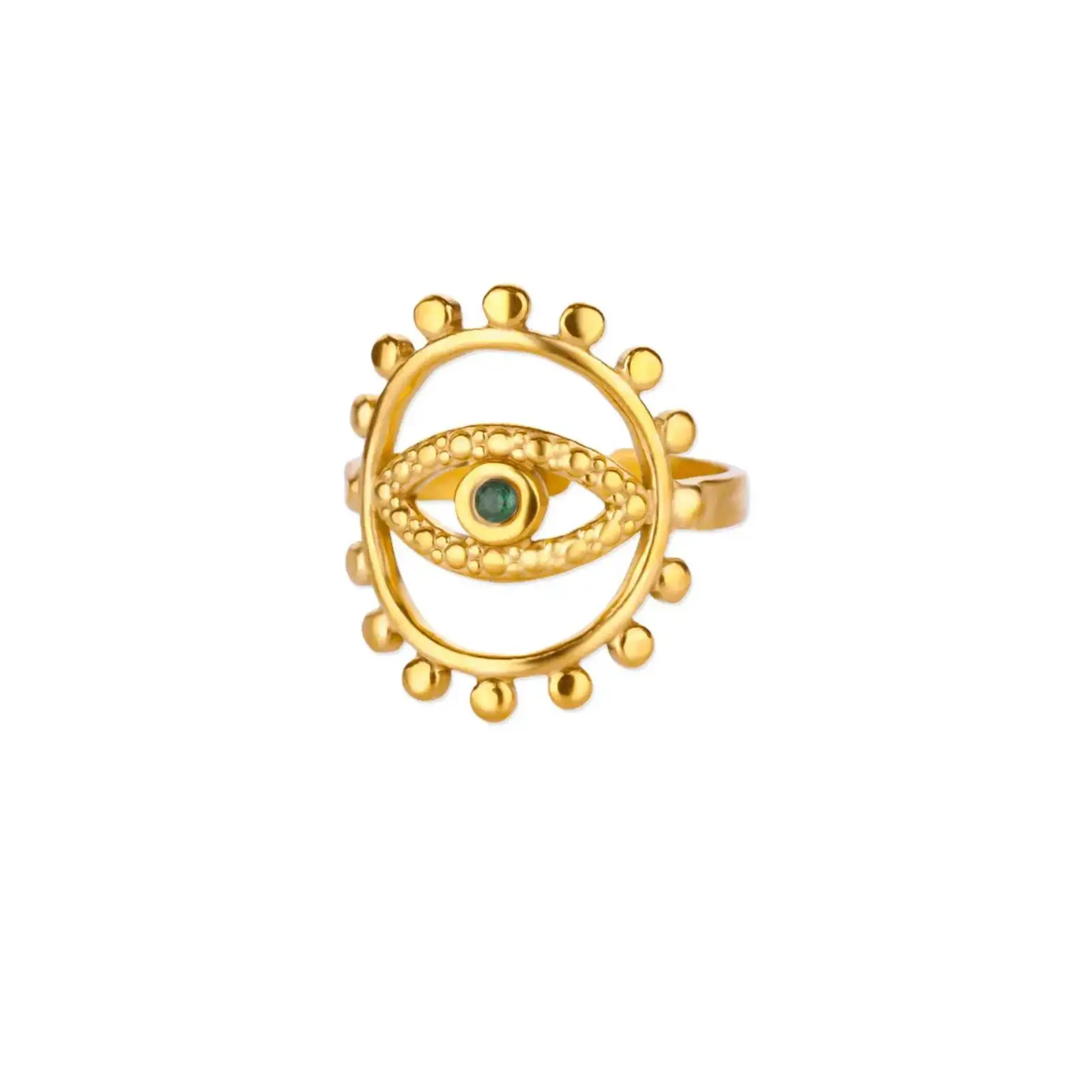 Luxus Zirkon Evil Eye Ringe für Frauen Hochzeit wasserdicht Edelstahl Schmuck Geschenk – Detail 3