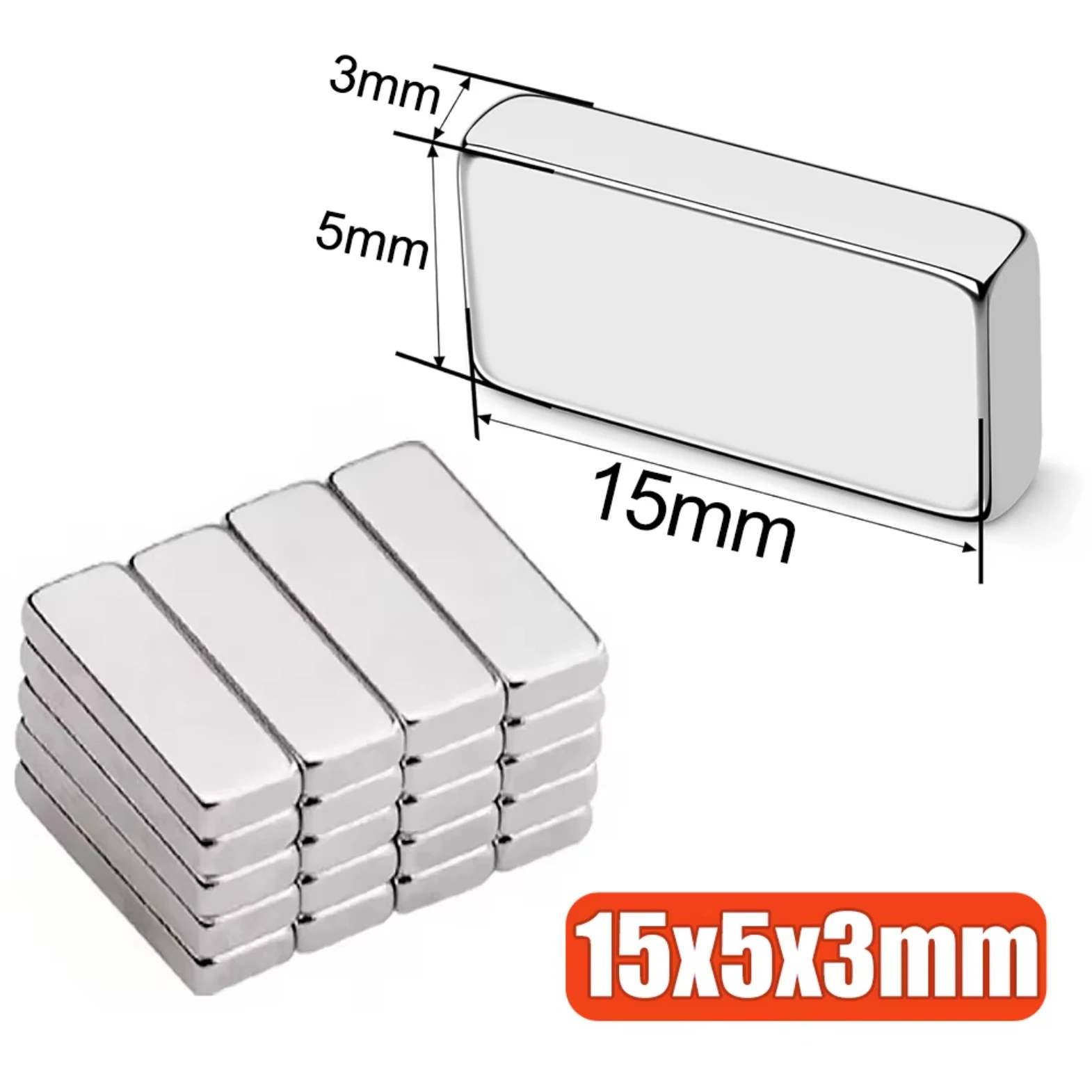 Imanes cuadrados fuertes de neodimio N35 NdFeB, pegatinas rectangulares para refrigerador, herramientas magnéticas para uñas, Ojo de gato, 10 piezas