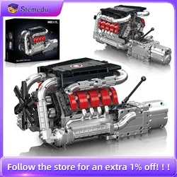 Mould King 10203 MB Merc V8 Engine Motorized Simulation Model Electrically Drive Building Blocks Technical Cars Parts Toys Gift
