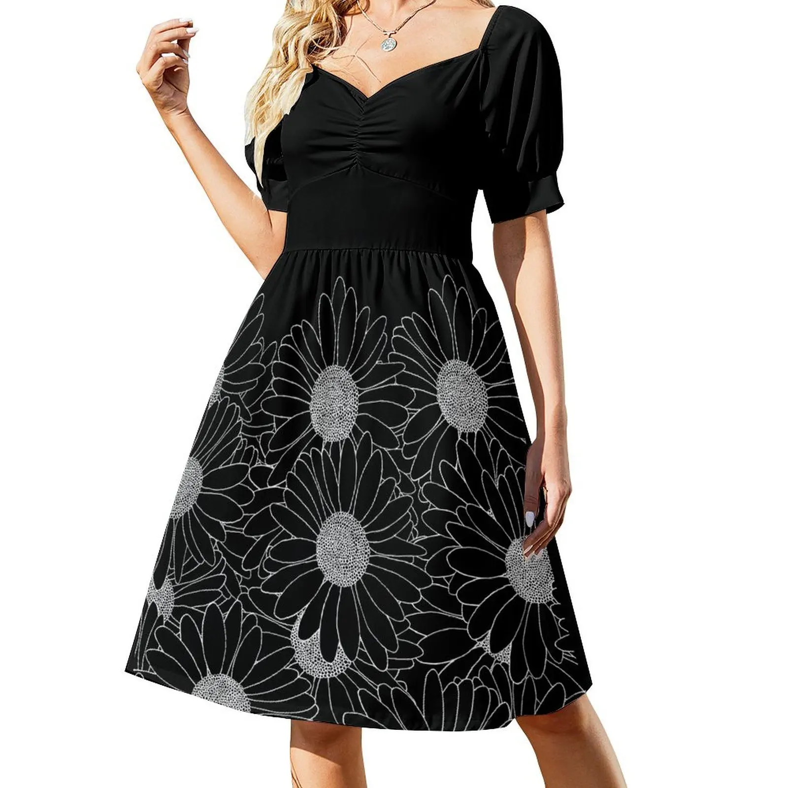 

Daisy Boarder Black Short Sleeved Dress Cocktail of dresses birthday dresses for women Dress