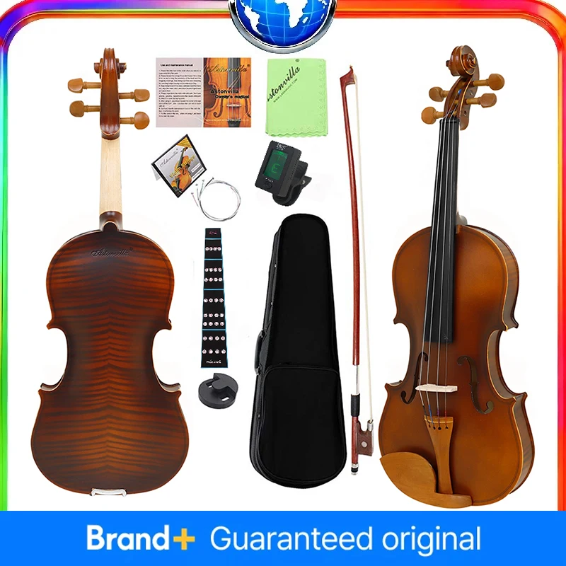مجموعة الكمان الصوتي Astonvilla AV-211 - 4/4 3/4 1/2 مقاسات أداة سلسلة كمان مع قوس وحقيبة للطلاب المبتدئين #1