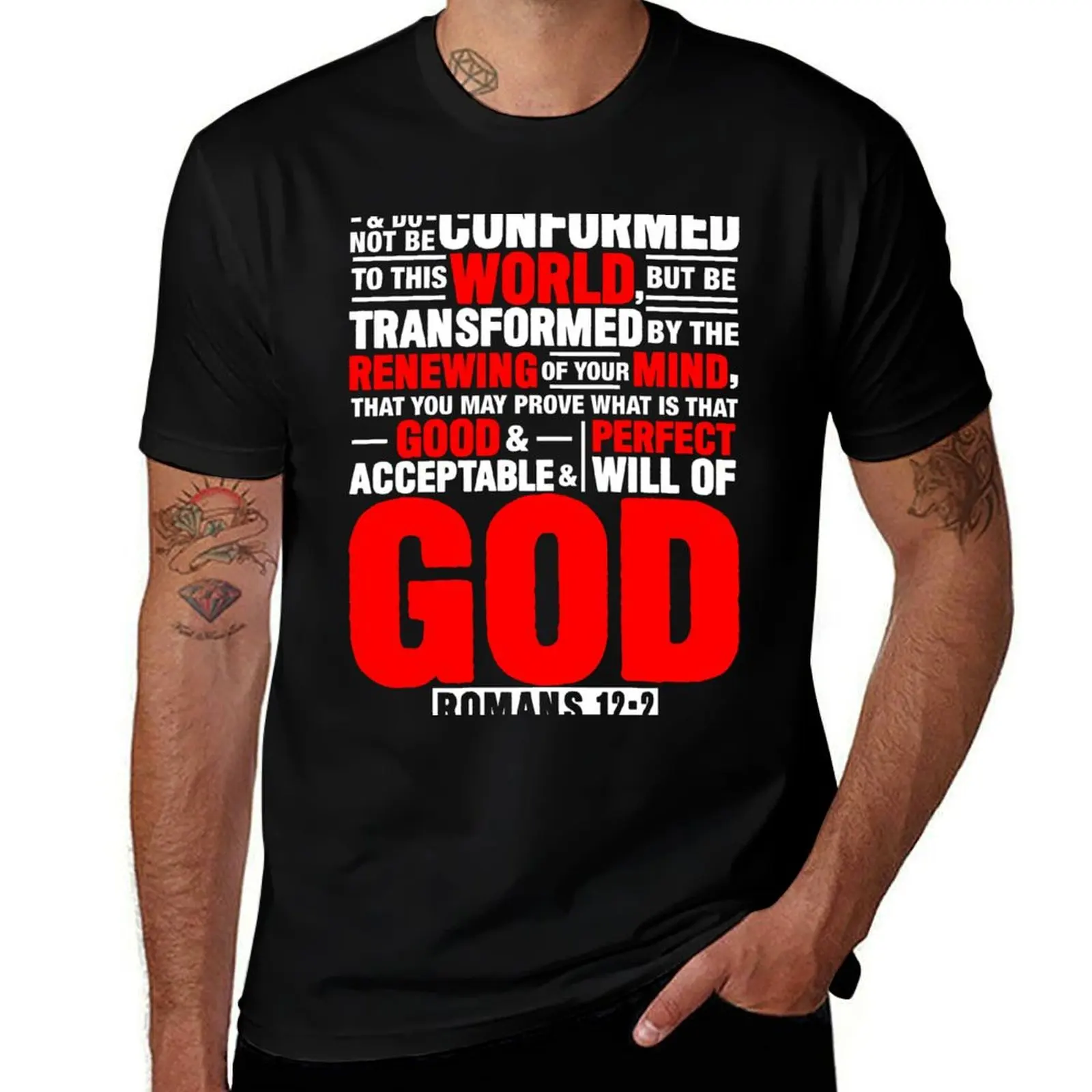 Romans 12:2 Do Not Be Conformed To This World T-Shirt No Iron Casual Short Sleeve Top