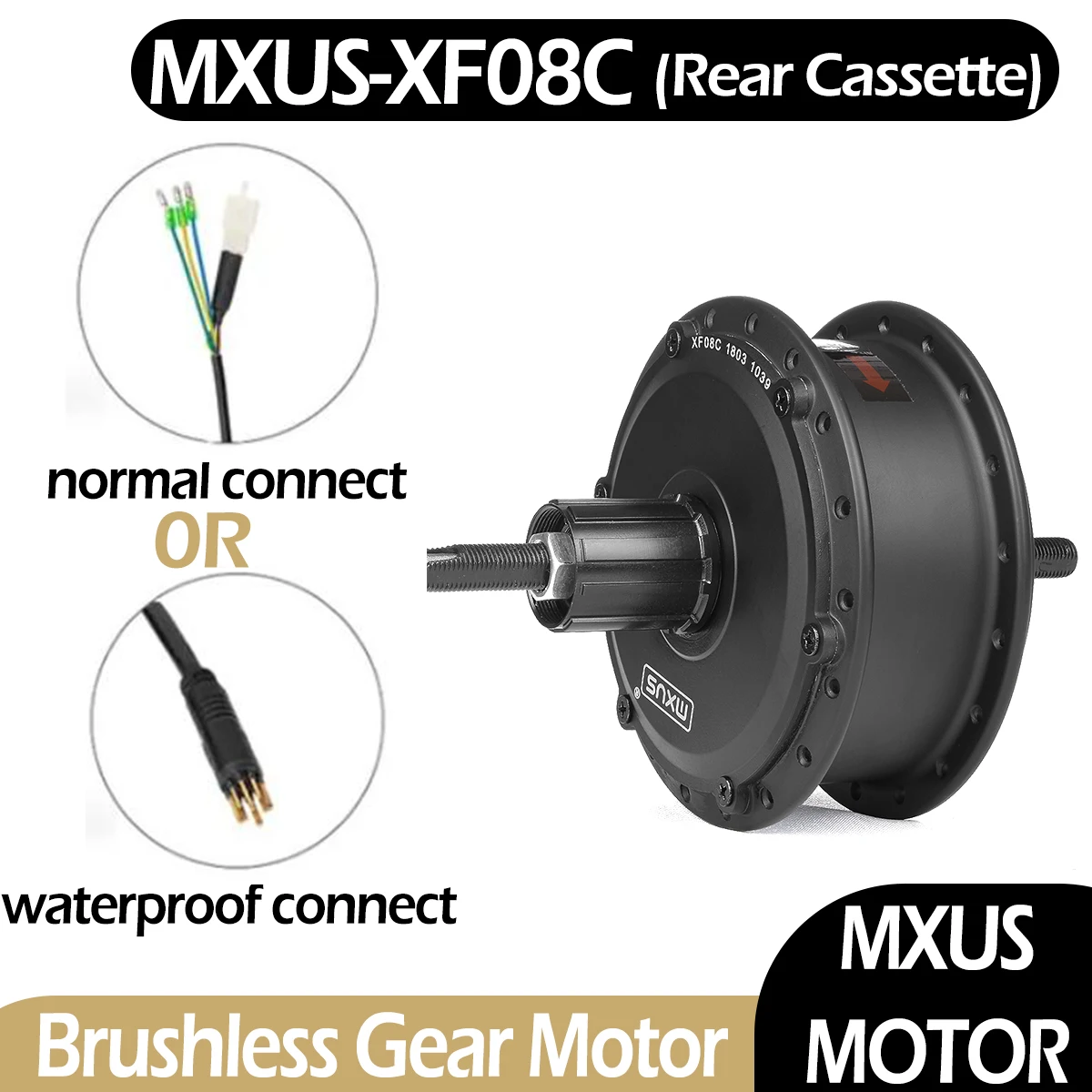 E-Bike Hub Motor MXUS XF08C 350W 250W Electric Bicycle High Speed Brushless Gear Motor DC 24V 36V 48V Rear Cassette Wheel Motor