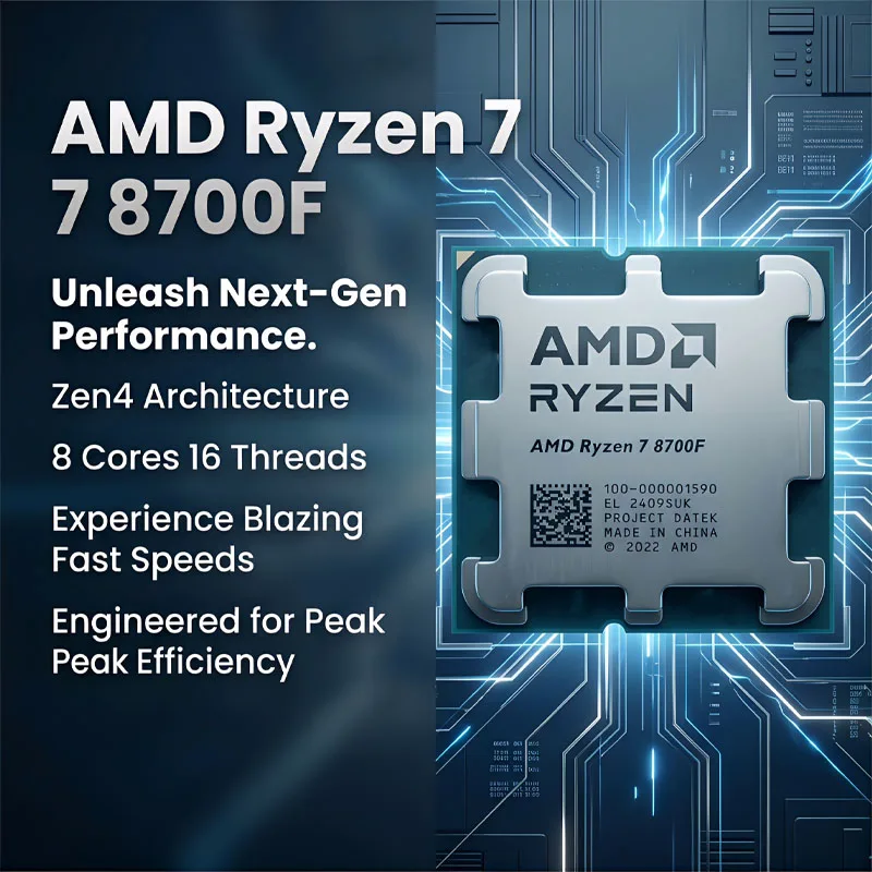AMD Ryzen 7 8700F New R7 8700F 8 Cores 16 Threads 5GHz Desktop