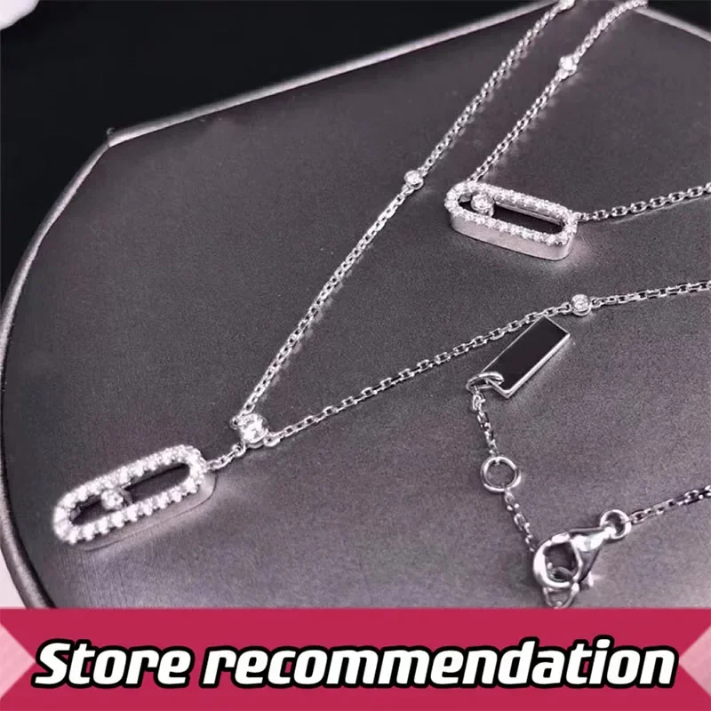 100% 925 sterling silver jewelry necklace mobile diamond fashion luxury brand messika high quality gift