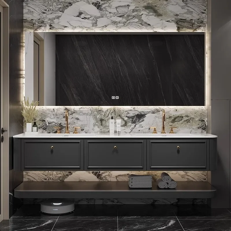 Luxury American Bathroom Cabinet Combination Integrated Ceramic Washbasin Modern Bathroom Vanity Sink Cabinet Bathroom Furniture