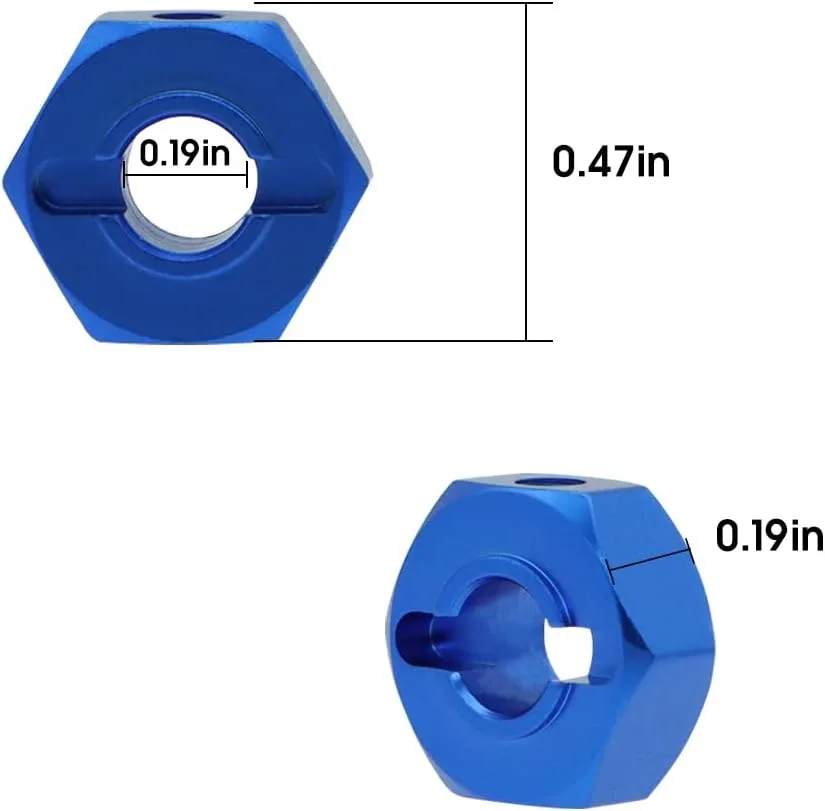 Adapter aluminiowy GLOBACT 12mm z gwintem M4 i kluczy krzyżowych do modeli RC Crawler Truck w skali 1/10
