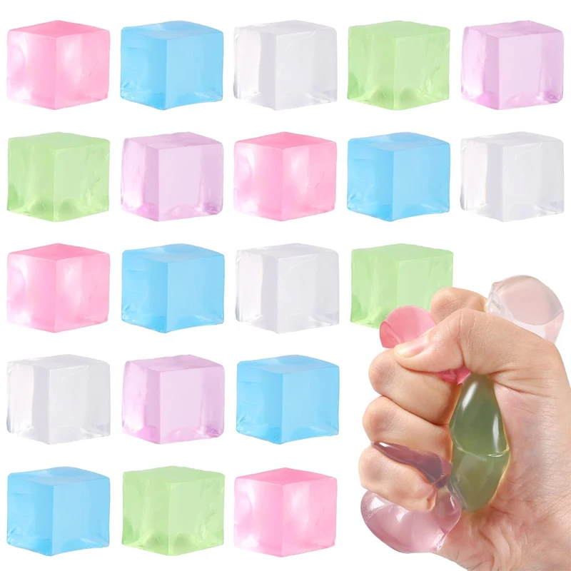 Cube de glace Squishy à presser, 10 pièces, soulagement du Stress, jouets d'anxiété, adultes, enfants, garçons et filles, cadeaux de fête, prix de classe