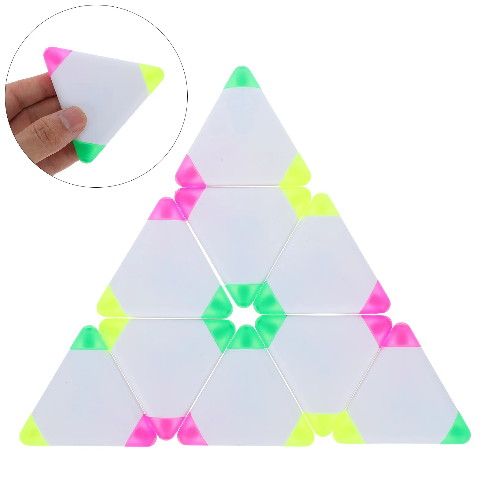 

9pcs Fluorescent Triangle Dual Tip Highlighter For Notes Document Marking Watercolor Highlighters Pen Assorted Colors