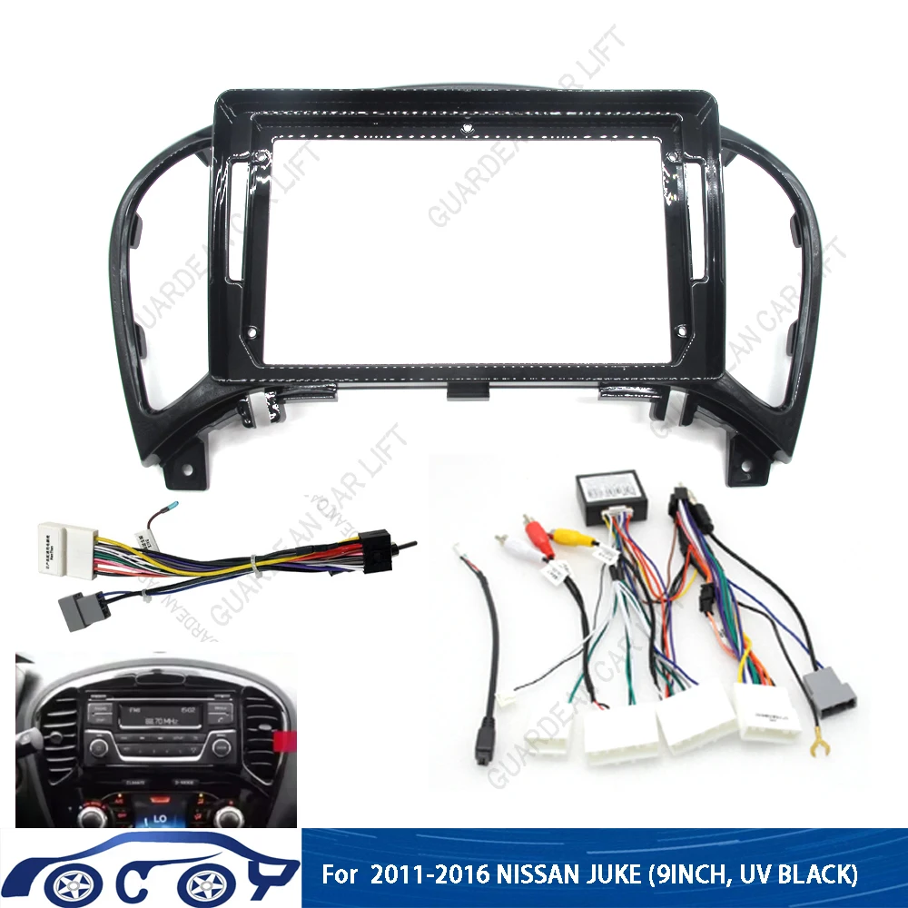 

9Inch Car Radio Fascias For 2011-2016 NISSAN JUKE Android Stereo Frame Player 2 Din Head Unit Panel Dash Trim With cable canbus