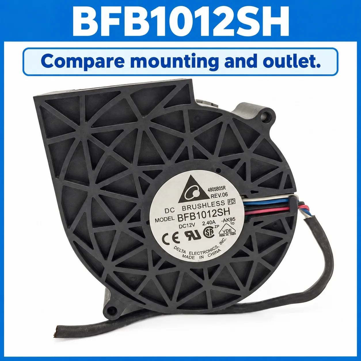 BFB1012SH DC Blower Fan 97x97x33mm 9733 12V 2.4A PWM Tachometer 4-Wire for DELTA
