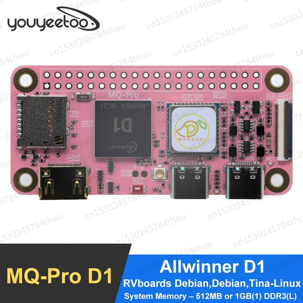 MangoPi MQ-Pro Allwinner D1 Development Board RISC-V SBC with WiFi/BT Sakura Pink V1.4 Tina-Linux OS Art Compared Raspberry Pi