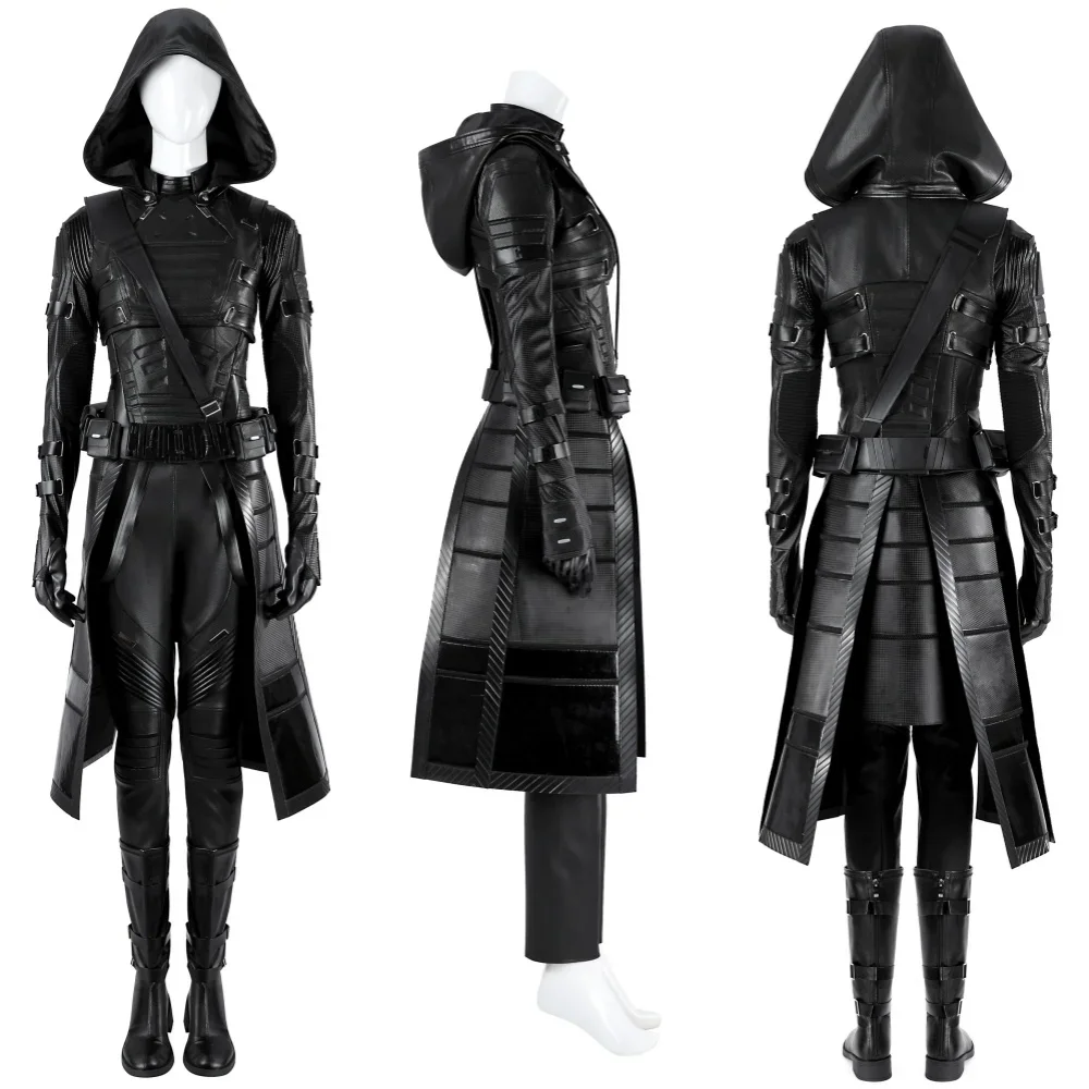 

Black Bolts Cosplay Ghost Cosplay Costume Leather Top Pants Full Set Halloween Comic Con Ghost Dress Battle Suit Custom Made