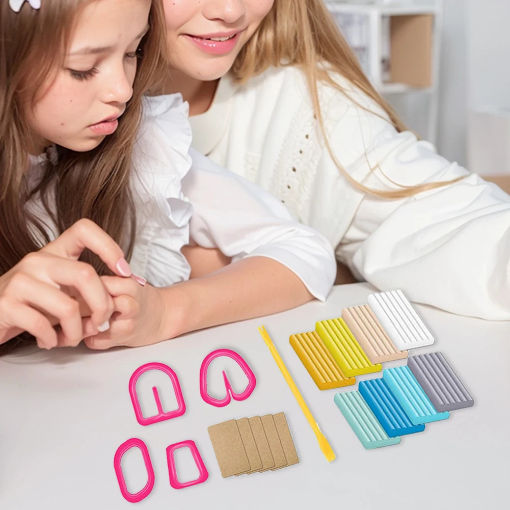 24-Farben-Polymer-Ton-Set zum Selbermachen, Kunsthandwerk, Tonset, ungiftig, Modellierung, Back-Ton-Starter-Set mit Bildhauerei-Werkzeugen für die Schmuckherstellung
