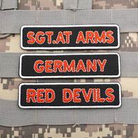 Red Devils MC Club Military Tactical Embroidered Patches  Armband Backpack Badge with Hook Backing for Clothing