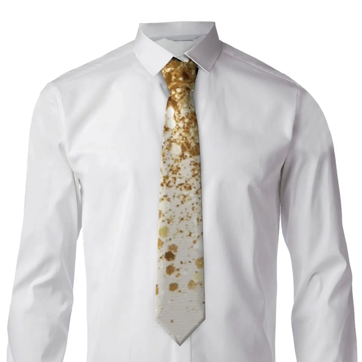 Black And Gold Glitter Pattern (9) Necktie for Men Silk Polyester 8 cm Neck Ties Party Suits Tie Casual Gravatas