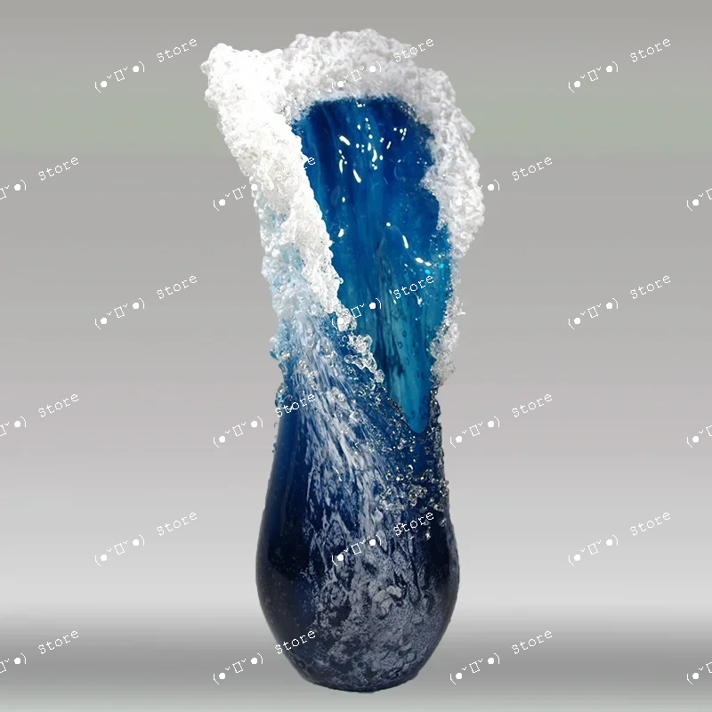 

specially designed for sea wave vases, resin crafts, sea wave vase decoration, marine blue home decoration