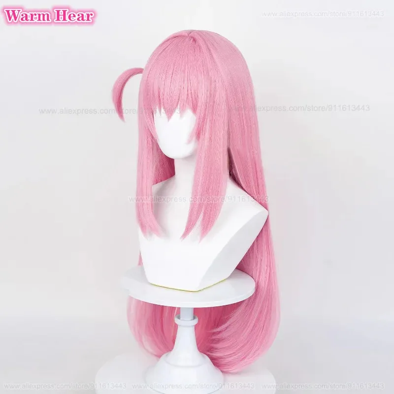 後藤一人合成 80 センチメートルピーチピンクコスプレアニメヘアピン耐熱髪パーティー女性かつら + ウィッグキャップ