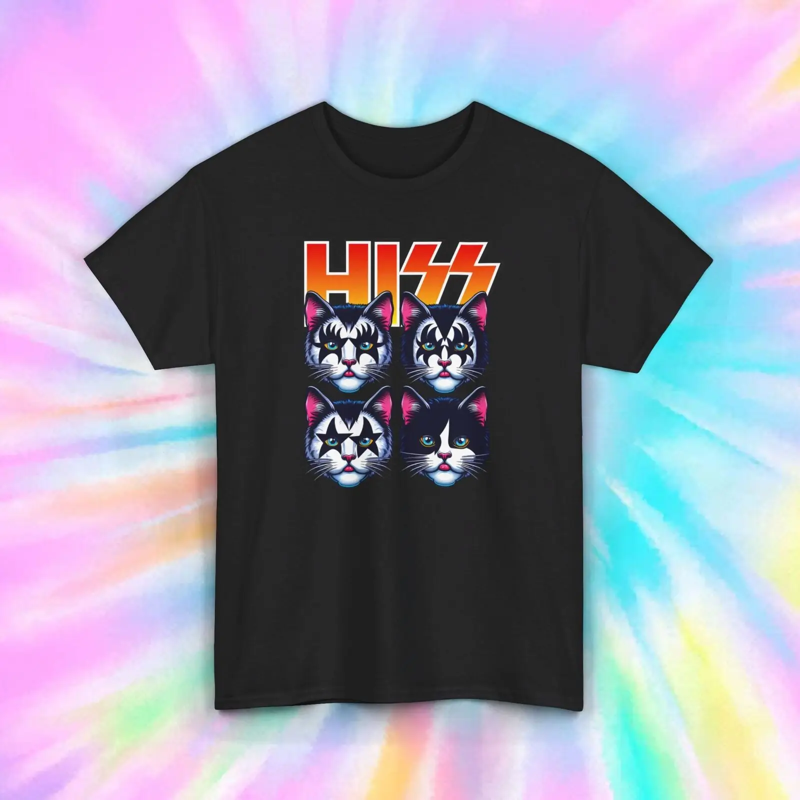 Hiss Cat Band T-Shirt | Funny Rock Music Parody Graphic Tee | S-5Xl