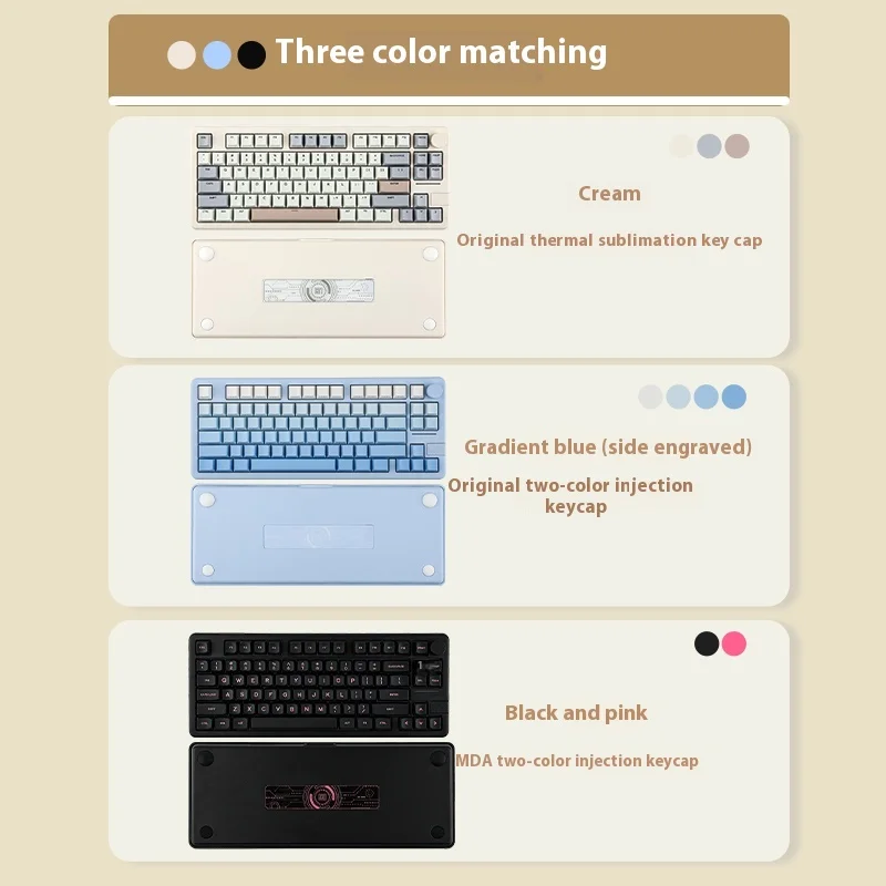 EPOMAKER Galaxy70% لوحة مفاتيح ميكانيكية ثلاثية الوضع، جسم ألومنيوم قابل للتبديل السريع RGB سماعة لاسلكية تعمل بالبلوتوث 2.4G ألعاب سلكية