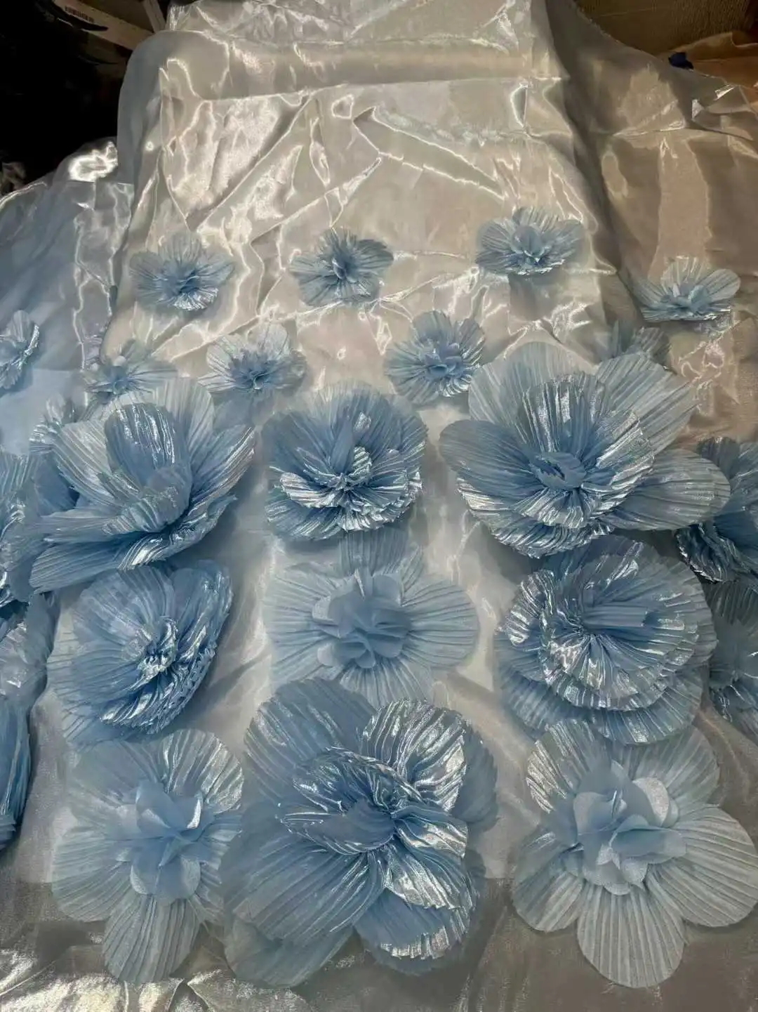 Latest 3D Big Floral French Green Tulle Lace Fabric 2026 Nigerian African Lace Fabric For Wedding Party Dresses