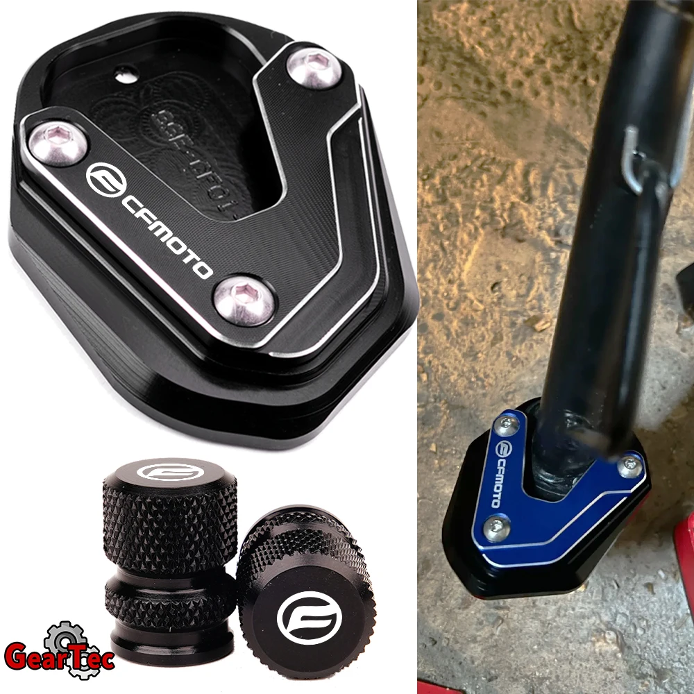 Motocicleta Alumínio Kickstand, pé Side Stand, Ampliar Pad, Tampas de pneu Porto, CFMOTO 800MT 650MT 650 800 MT CF 650 TR-G 650TR-G