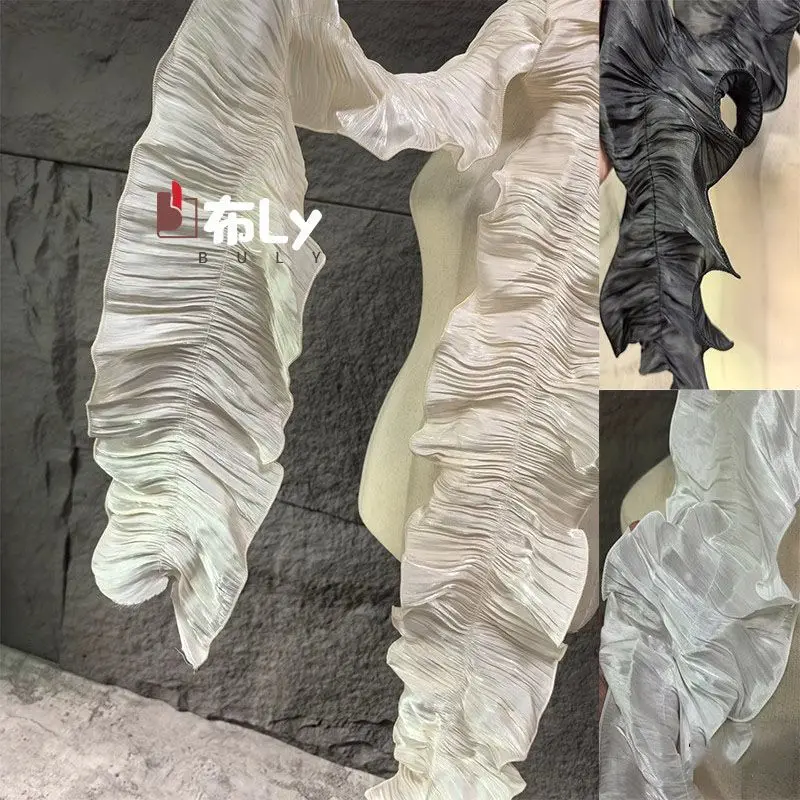 

pleated texture gauze material, stage clothing handmade DIY decorative wedding dress designer fabric texture accessories