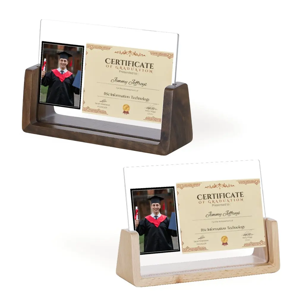 Personalized Graduation Photo Frame Custom Diploma Photo Frames 2024 Graduation Gifts for Classmate Student Wood Picture Frames