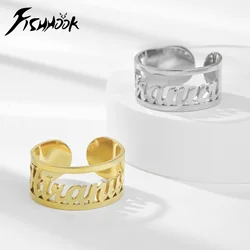 Big Custom Name Finger Ring Personalized Hebrew Arabic Gift For Women Men Girl Couple Family Stainless Steel Wedding Jewelry