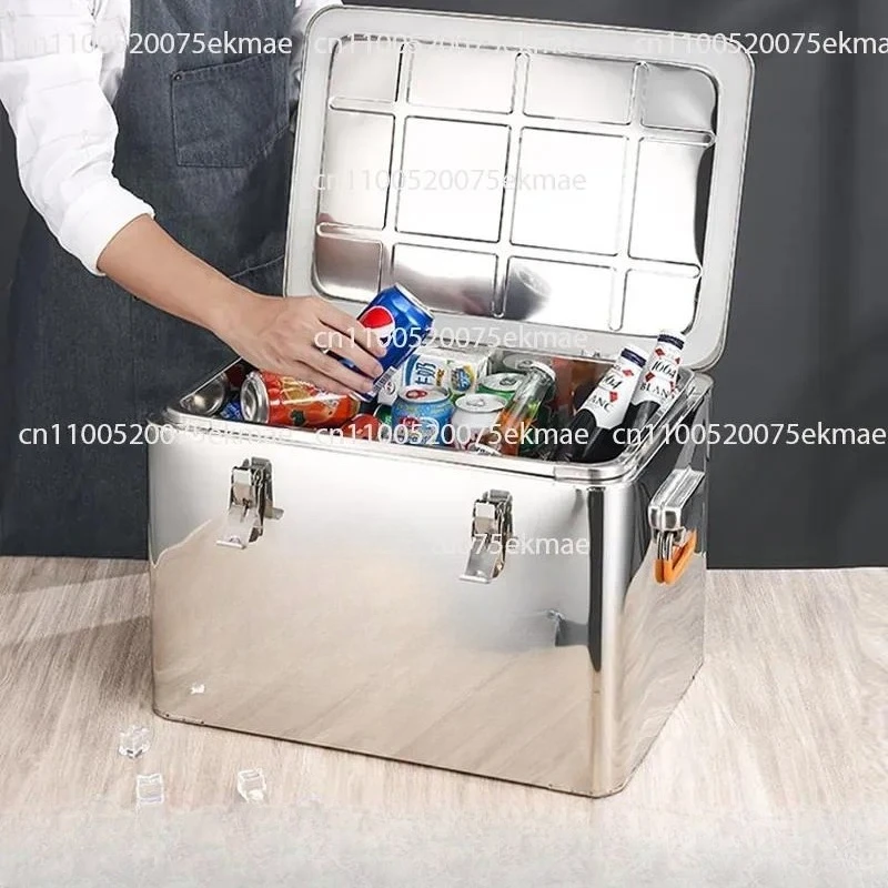 65L Stainless Steel Incubator Commercial Insulation Bucket Takeaway Distribution Box Outdoor Refrigerated Beer Box