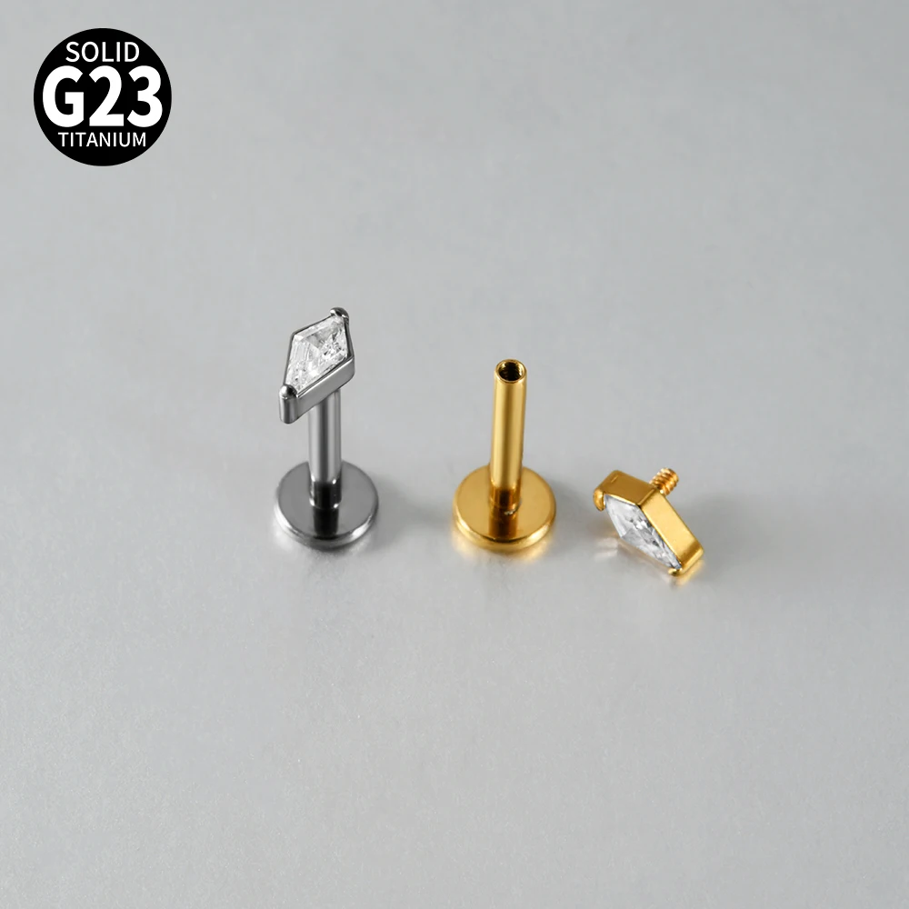 7-teiliges Set mit gemischten Stilen aus G23 Titan, innenliegendem Gewinde, Labret-Stud, Marquise, weißem CZ, für Knorpel-, Tragus-, Helix- und Ohrläppchen-Piercing, Körperschmuck. – Detail 7