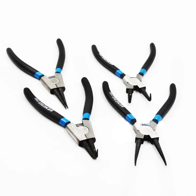 Alicate Circlip Multifuncional Polegada Interno Externo Curvo Ponta Reta Seeger Ring Cortador Ferramenta de Mão
