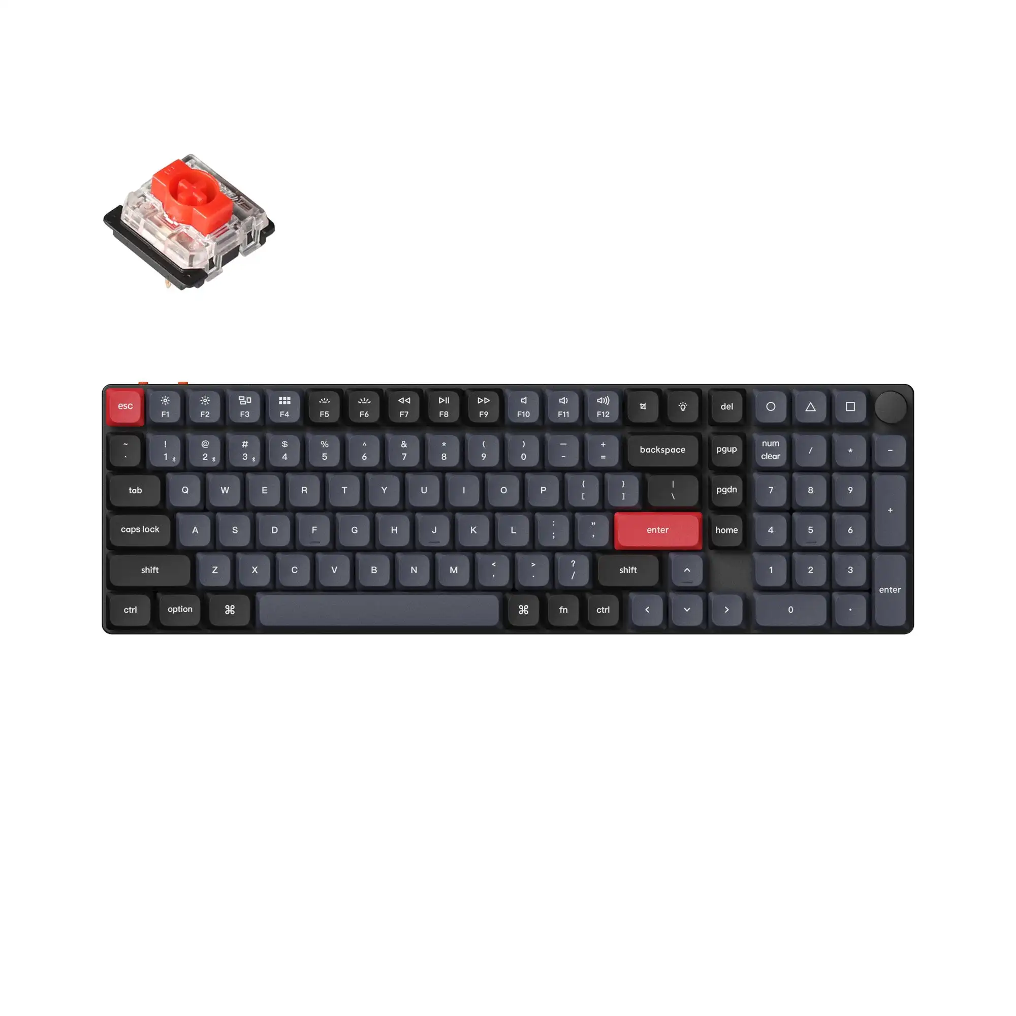 keychron teclado mecanico de perfil baixo sem fio k17 pro qmk via layout de 96 retroiluminacao rgb interruptor gateron hot swappable 01