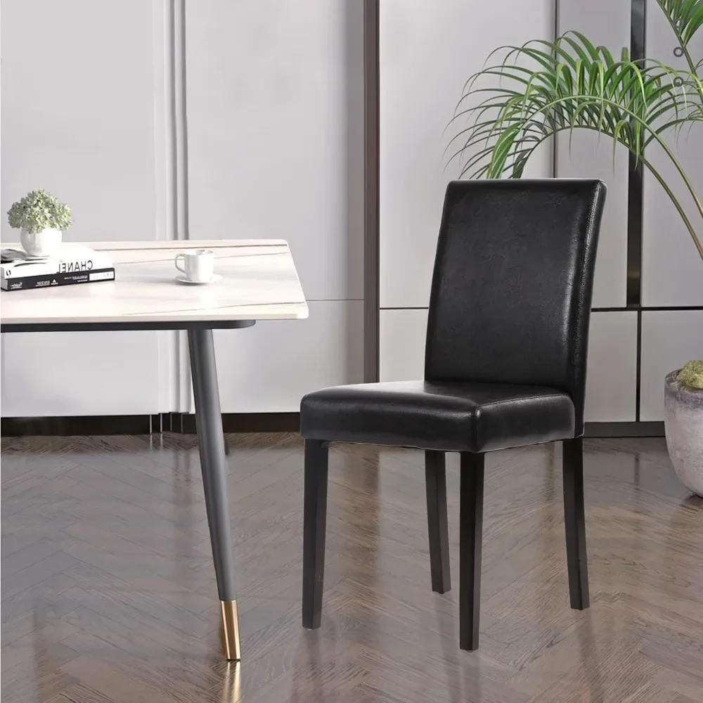 ダイニングチェア 4 個セット、ダイニングルーム布張り PU レザーキッチンパーソンズチェアダイニングサイドチェア