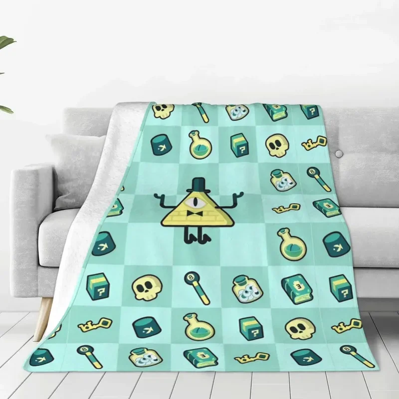 Gravity Falls Bill Cipher Flannel Blanket Cartoon Anime Funny Throw Blankets for Home Bedspreads@0 #