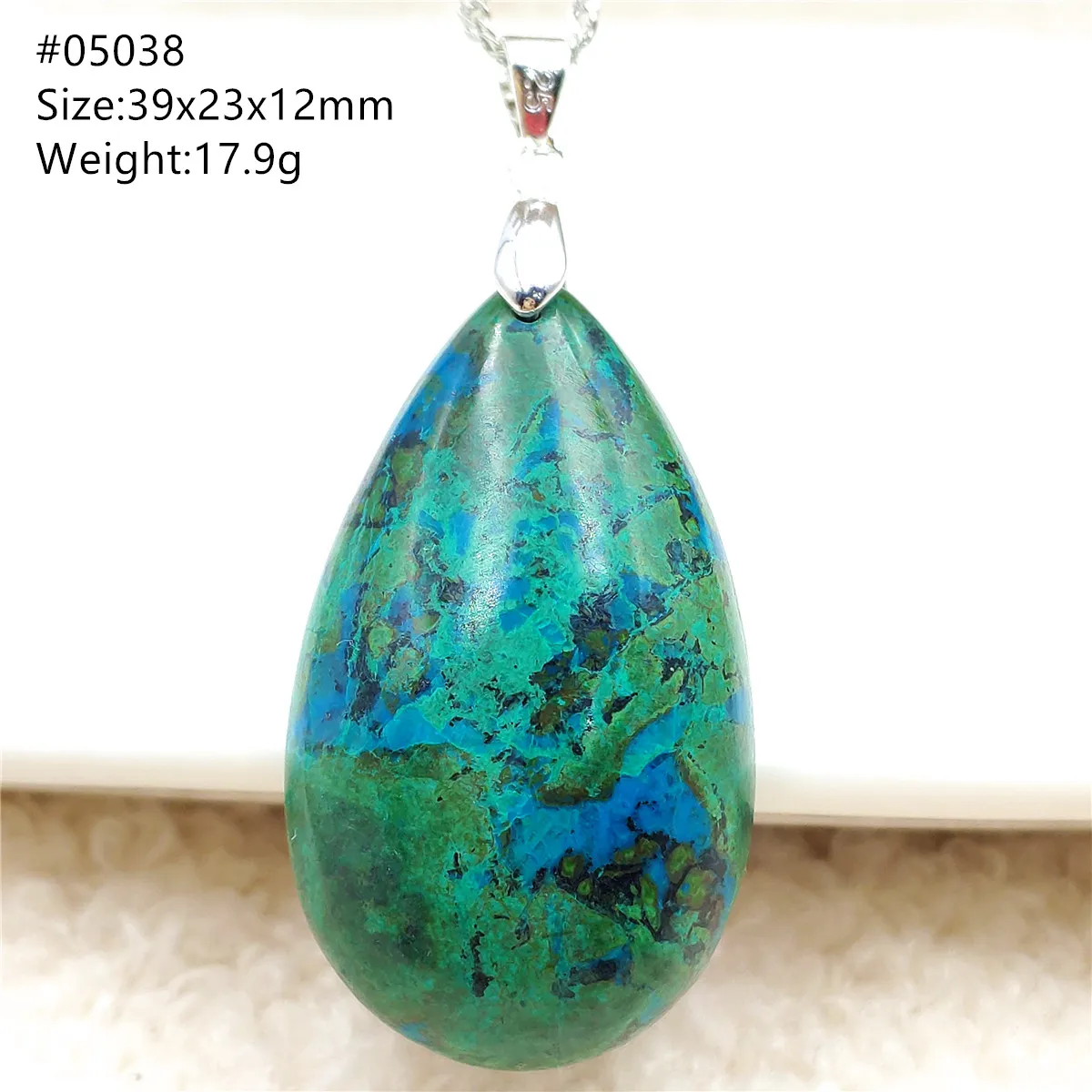 

Natural Green Blue Azurite Malachite Chrysocolla Pendant Jewelry Jade Women Men Water Drop Fashion Bead Necklace AAAAAA
