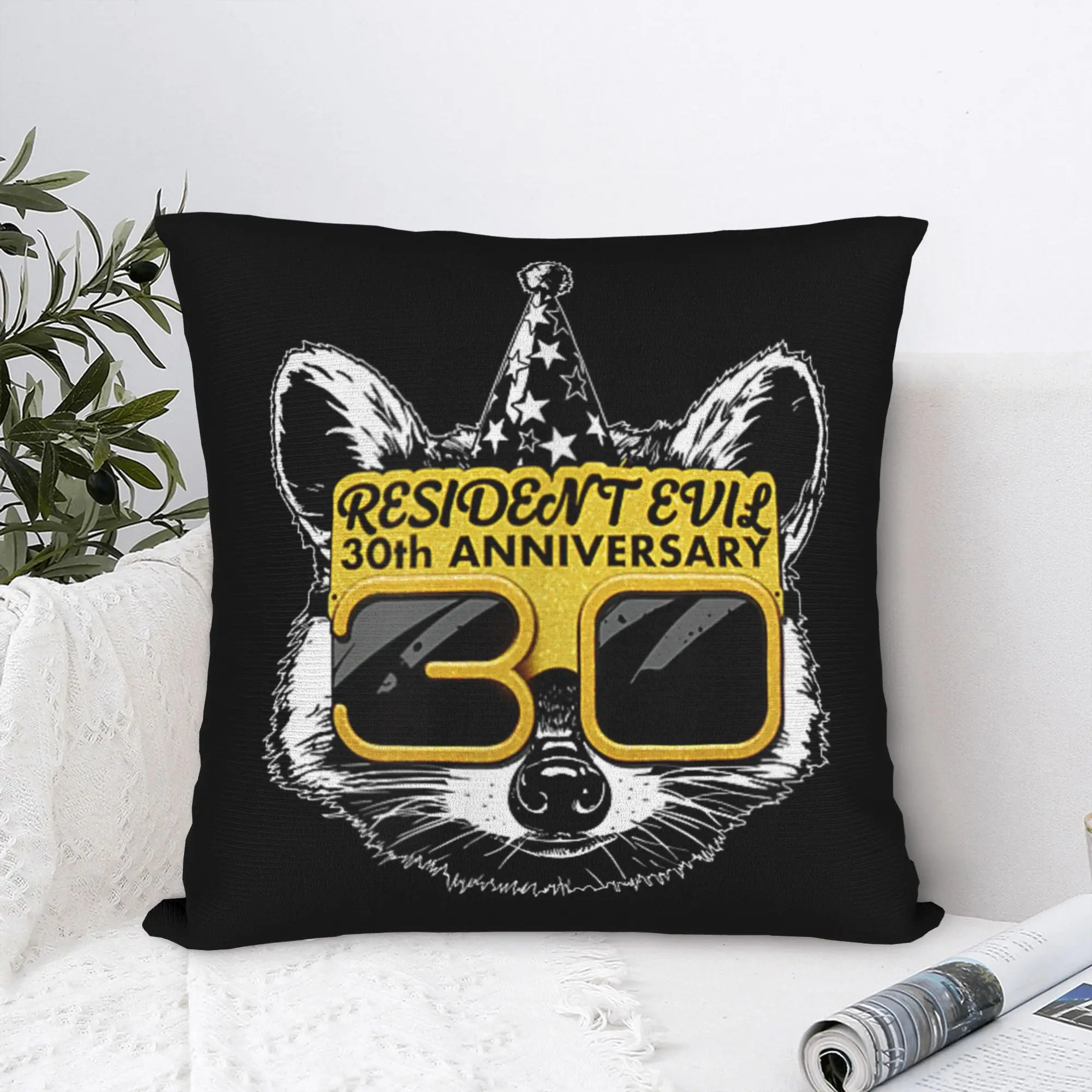 Pillow Case Resident Evil 30th Anniversary Mr. Raccoon Design  Pillow Cover For Sofa Bedroom Home Decor Vintage Pillowcases