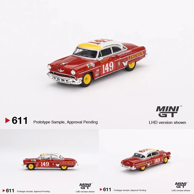 

MINIGT в наличии 1:64 Lincoln Capri 1954. Коллекция моделей автомобилей Premier. Желтый ретро Hot Rod Shadow Puppet, литая под давлением диорама.