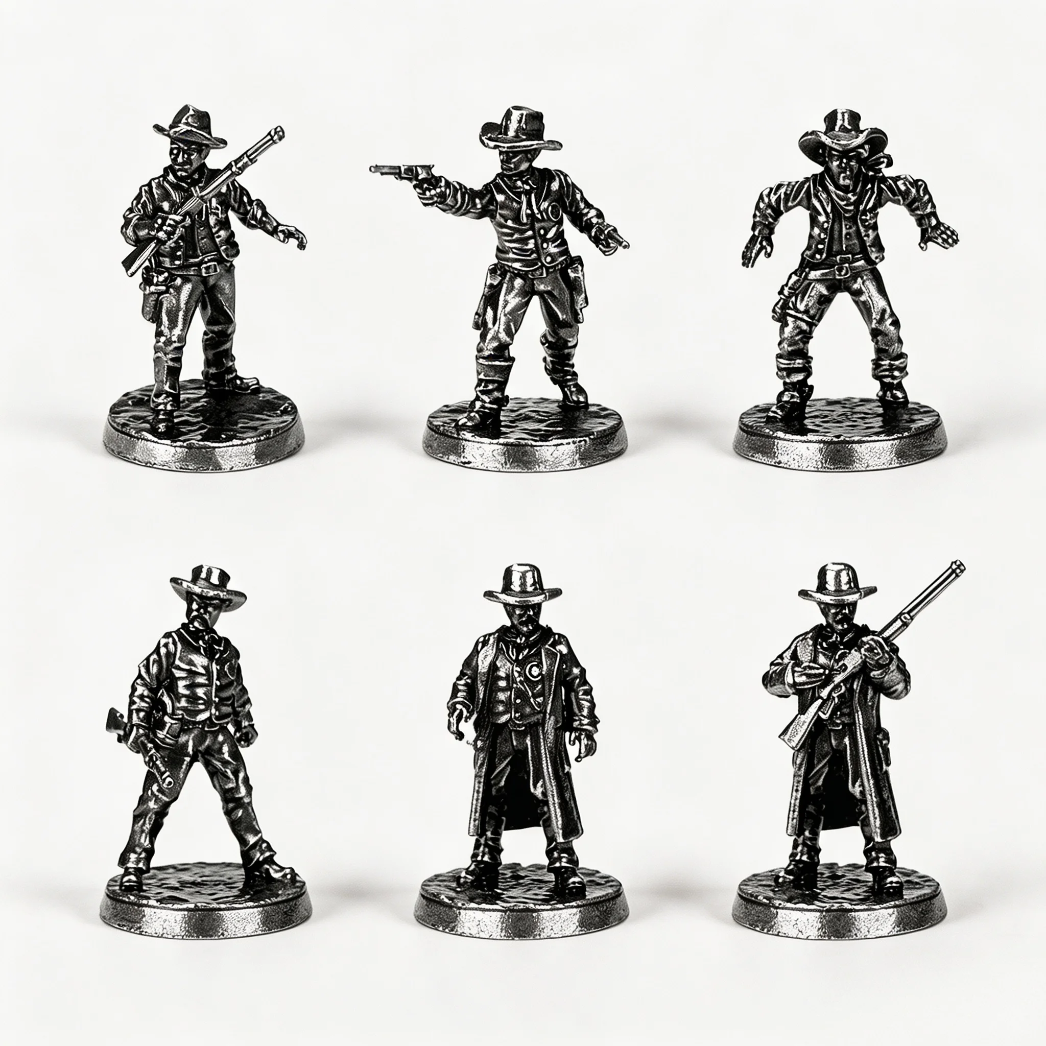Metal Cowboy Figurines Wild West Duel Scene Sheriff Bandit Figures Office Desk Ornaments Cowboys Collection Gift for Hobbyist