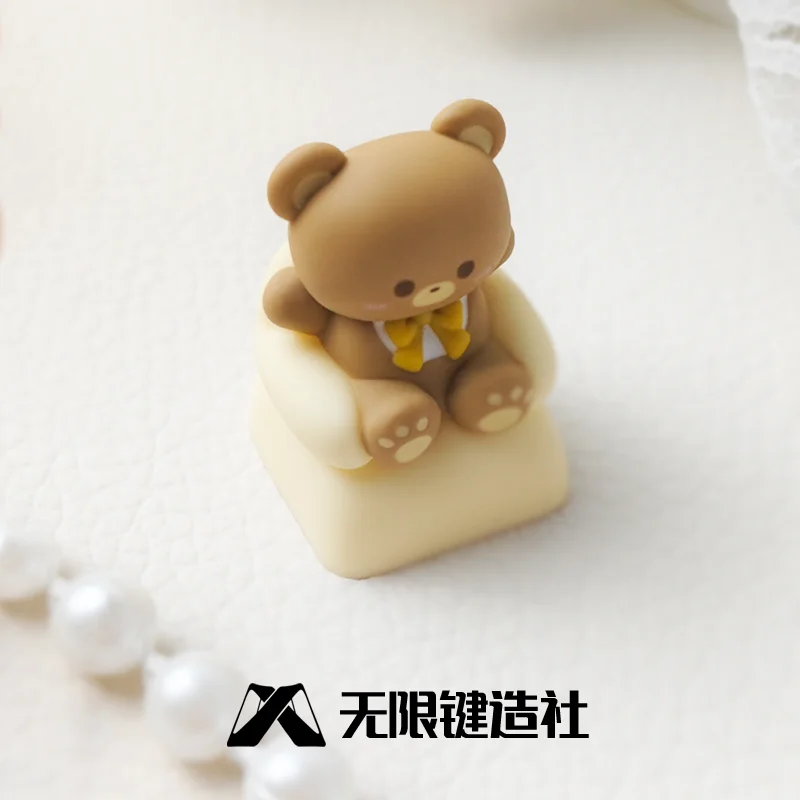 

Оригинальный диван, плюшевый мишка, милый колпачок для ключей, персонализированный индивидуальный полимерный механический колпачок для клавиатуры, одиночный Esc, аниме