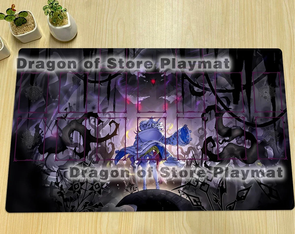 

YuGiOh Playmat Azamina Hamartia TCG Mat CCG Board Game Trading Card Game Mat Anime Mouse Pad Rubber Gaming Pad Free Bag 60x35cm