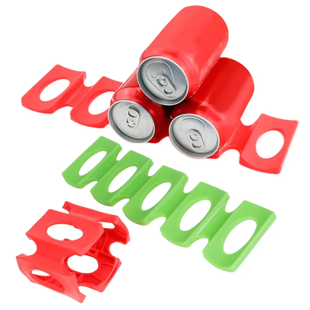 2pcs Red Green Color Bottle Stacker Foldable Design Stackable Structure Beer Can Racker Non-Slip Base Wine Bottle Holder