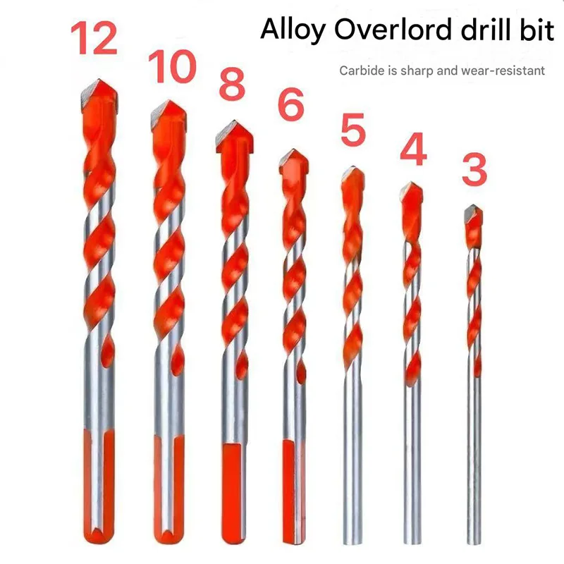 7/12/16pcs Carbide Drill Bit Set for Drilling Glass, Tile, and Concrete, 3-12mm Multi-functional Drilling Tool Set