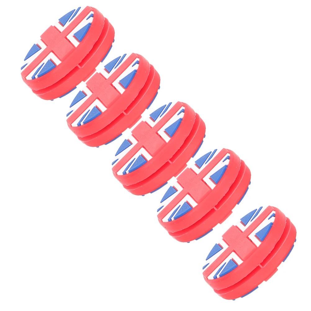 

5pcs Tennis Racket Dampener Shock Absorber Silicone Vibration Damper National Flag Design Tennis Accessory Racquet Vibration