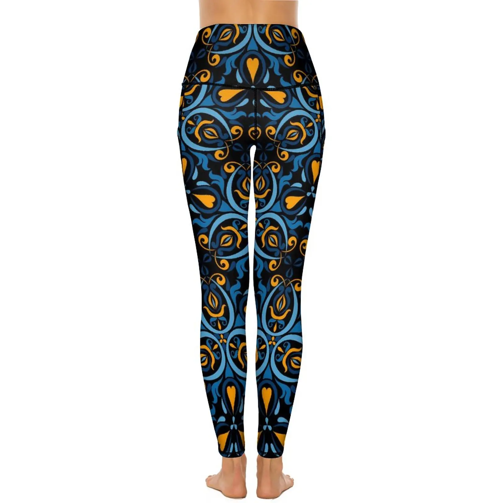 Kwiatowa Mandala legginsy nadruk w stylu Vintage spodnie sportowe do jogi Push Up Vintage Leggins Stretch Design spodnie sportowe prezent urodzinowy