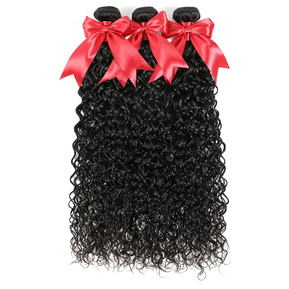 Mèches Deep Wave brésiliennes naturelles, extensions de cheveux humains, document naturel, 10A, 14 pouces, 2/3/4 lots