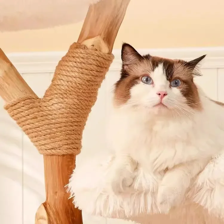 

Cat climbing frame natural branches large jumping platform integrated luxury solid wood cat shelf does not occupy an area