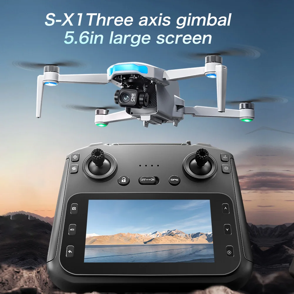 Professional FPV Dron 8K GPS Drone with 4K Camera 3-Axis Gimbal 4.5 Screen RC Quadcopter Aerial Photography Remote Control Toys